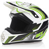FMX N-600 Small Motocross Helmet, White & Green, Double D Closure, DOT