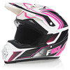 FMX N-600 Large Motocross Helmet, White & Pink, Double D Closure, DOT Approved