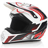 FMX N-600 X-Small Motocross Helmet, White & Red, Double D Closure, DOT Approved