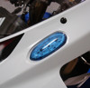 Blue Mirror Block-Off LED Flush Mount Turn Signals - GSXR: 05-16 1000, 06-21 600/750 Blue Mirror Block-Off LED Flush Mount Turn Signals - GSXR: 05-16 1000, 06-21 600/750
