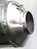 Stainless Steel Universal Muffler - 52mm Inlet w/ Spring Loop - Includes Spark Arrestor and Hanger Strap