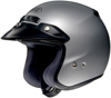RJ Platinum R Light Silver 3/4 Open-Face Motorcycle Helmet Large