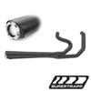 2:1 Black SuperMeg Full Exhaust - For 90-06 Harley Softail & Dyna 2:1 Black SuperMeg Full Exhaust - For 90-06 Harley Softail & Dyna