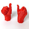 "A-OK" Thumbs-Up Valve Stem Dust Caps - Red, Pair