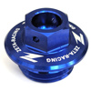Blue Billet Oil Filler Plug w/ Safety Wire Holes - M20 x 2.5 Threads w/ 28mm Head - 14mm Hex