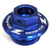 Blue Billet Oil Filler Plug w/ Safety Wire Holes - M20 x 2.5 Threads w/ 28mm Head - 14mm Hex Blue Billet Oil Filler Plug w/ Safety Wire Holes - M20 x 2.5 Threads w/ 28mm Head - 14mm Hex