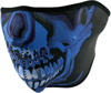 Zan Head Gear Blue Chrome Skull Neoprene Half Mask