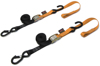 1"x6' Soft-Tye Tie Down w/Secure Hook - Pair, Black & Orange