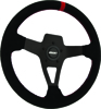 Suede Series Steering Wheel Black w/Red Stitch 13.75"