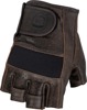 Highway 21 Half Jab Gloves Brown 2X-Large Men's - Brown 2X-Large leather riding gloves for men