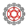 Front VEE Brake Rotors - Red - VEE Style Brake Rotor - Red Center Front Set