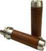 Leather Moto Grips Natural/Tan Honeycomb - Indian Chieftain Leather Moto Grips Natural/Tan Honeycomb - Indian Chieftain