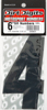 #4 6" Tall Black "SX" Stick-On Race Numbers - 3 Pack
