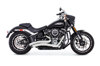 Sharp Curve Radius Full Exhaust For 2018 M8 Softail - Chrome W/Black Tips Sharp Curve Radius Full Exhaust For 2018 M8 Softail - Chrome W/Black Tips