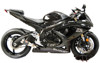 Black Center Slip On Race Exhaust - for 08-10 Suzuki GSXR600 & GSXR750