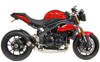 Black Center GP Slip On Exhaust - for 11-16 Triumph Speed Triple