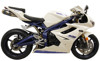 Black Center Dual Slip On Exhaust - for 06-12 Triumph Daytona 675