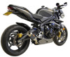 Black Center GP Slip On Exhaust - for 08-12 Triumph Street Triple