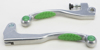 Aluminum & Green Grip Brake & Clutch Lever Set - For 94-96 KX100 KX80
