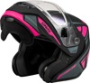 GMAX MD-04S Sector Snow Helmet w/ Elec Shield Matte Black/Pink XL