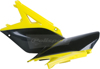 Plastic Side Number Plate - Yellow - For 10-18 Suzuki RMZ250 Plastic Side Number Plate - Yellow - For 10-18 Suzuki RMZ250