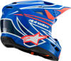 Alpinestars SM3 Youth Wurx Helmet Blue/Red YM - Youth Medium helmet in Blue/Red/White/Black