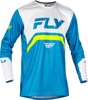 Fly Racing Rayce Bicycle Jersey Blue/White/Lime Green Large - Long sleeve stretch jersey, Large, Blue/White/Lime Green