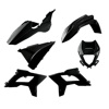 Black 2021+ Restyle Bodywork Plastics Kit w/ Headlight Mask - For 18-19 Beta Full Size Enduro Models