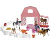 Valley Ranch Set with Pink Barn & Horses 1:32 Scale by New Ray Toys