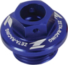 Blue Billet Oil Filler Plug w/ Safety Wire Holes - M20 x 1.5 Threads w/ 30mm Head - 14mm Hex