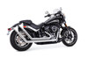 Chrome Up Sweeps Full Exhaust w/Fishtail Endcaps - For 18-21 HD Softail