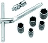 BikeMaster 1/4in Drive Compact Sliding and Folding T-Handle Set - Compact T-handle set with sockets by BikeMaster