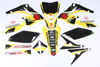 Suzuki Raceline Graphics Kit Black Backgrounds Fits 10-17 RMZ250