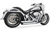 Declaration Turn Out Chrome Full Exhaust - For 86-16 Harley Davidson FLS FXS