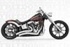 Sharp Curve Radius Chrome Full Exhaust - For 86-16 Harley Davidson FLS FXS
