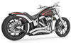 Sharp Curve Radius Chrome Full Exhaust - For 86-16 Harley Davidson FLS FXS