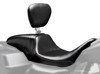 Daytona Sport Smooth 2-Up Seat w/Backrest - For 08-20 Harley FLH FLT