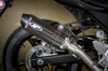 High Mount Full Exhaust w/ Carbon Fiber Muffler & Stainless Tubing - For 17-22 Suzuki SV650