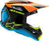 Alpinestars Youth SM3 Fray Helmet Black/Orange/Yellow Fluo YS - Youth MX helmet with advanced impact protection