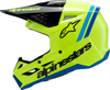 Alpinestars Youth SM3 Radium Helmet Yellow Large - MX helmet for youth riders in Yellow Fluo/Black/Blue