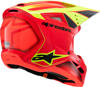 Alpinestars SM3 Youth Fray Helmet Red/Yellow Fluo Large - Youth MX helmet in Red/Yellow Fluo - Size Large