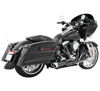 Combat Shorty 2-1 Black Full Exhaust Chrome Tip - For 17-21 Harley Touring