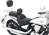Touring Smooth Vinyl 2-Up Seat Black w/Backrest - For VN900 Vulcan Cla/Cus