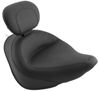 Wide Smooth Naugahyde Solo Seat w/Backrest - For 06-17 Harley Softail Wide Smooth Naugahyde Solo Seat w/Backrest - For 06-17 Harley Softail