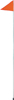 1 Piece Straight Mount Whip Flag - 6' x 1/4" White Pole & Orange Pennant