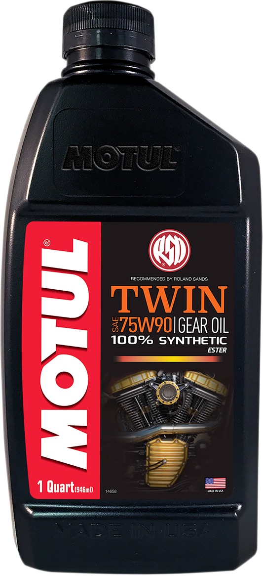 Motul Twin Gear Oil 75W90 Synthetic 1 Quart - 100% synthetic 75W90 gear oil, 1 quart bottle - Click Image to Close