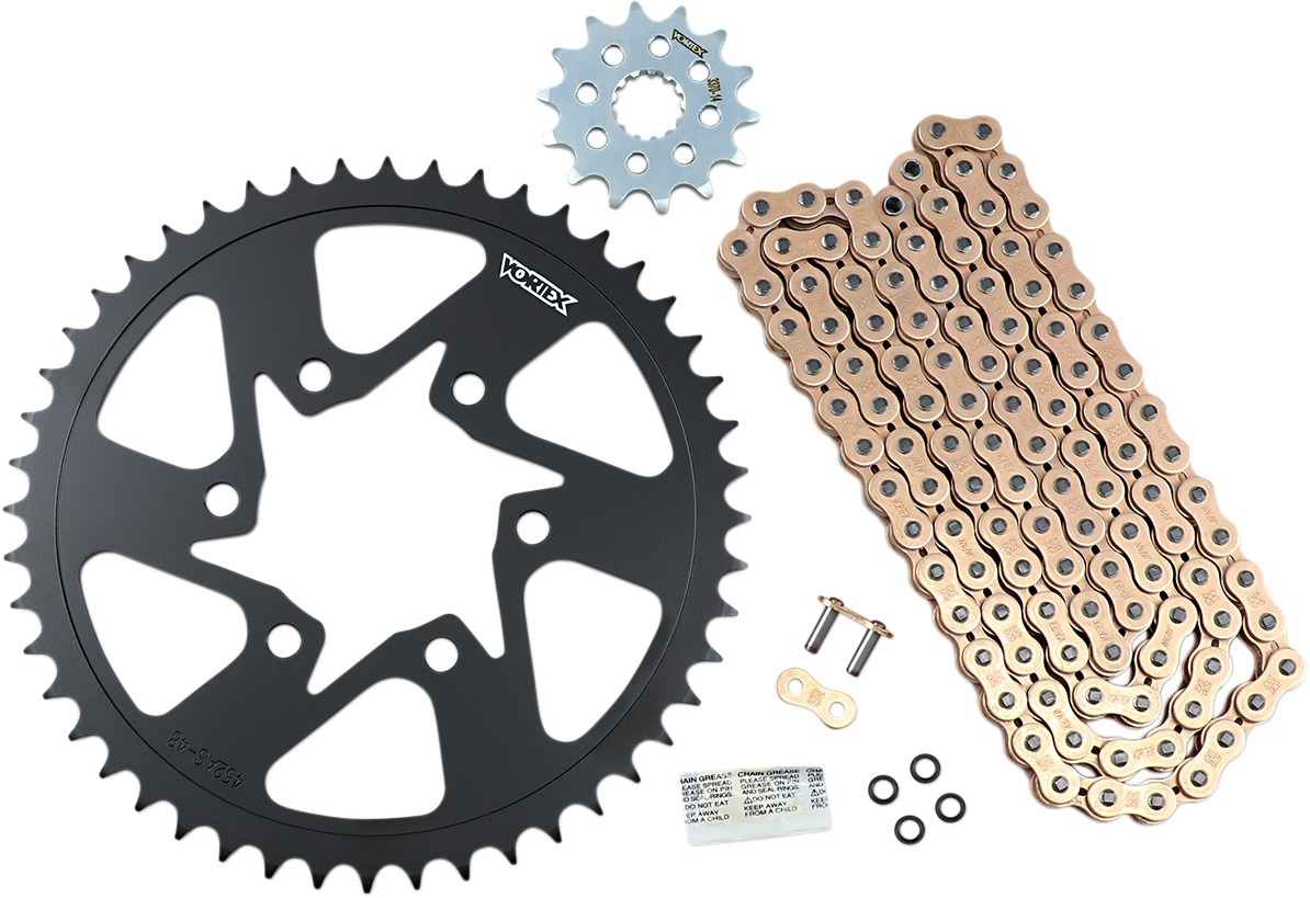 Vortex HFRS 520 Chain and Sprocket Kit Gold For Kawasaki Z650/Ninja 650 - Chain and sprocket kit for Kawasaki Z650, Ninja 650 - Click Image to Close
