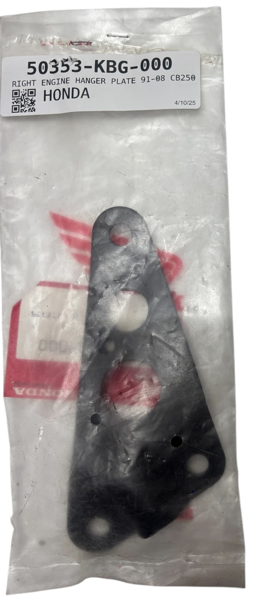 Honda Right Engine Hanger Plate 91-08 CB250 - For 1991-2008 Honda CB250 - Click Image to Close