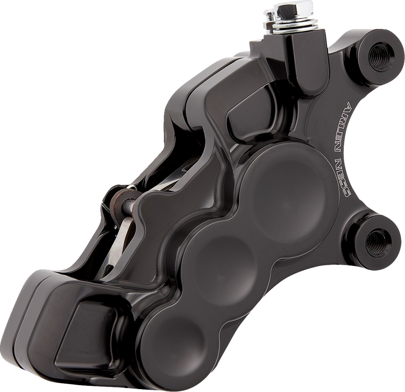 Arlen Ness Six-Piston Differential Bore Front Caliper Black for Harley ABS - Front right 6-piston caliper for Harley ABS models - Click Image to Close