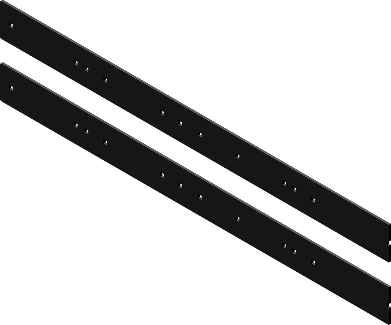 KFI Universal Plow Blade Wear Bar Pair 72 Inch Black Steel - Wear bar for KFI, Moose, Warn 48-72 in. plow blades - Click Image to Close